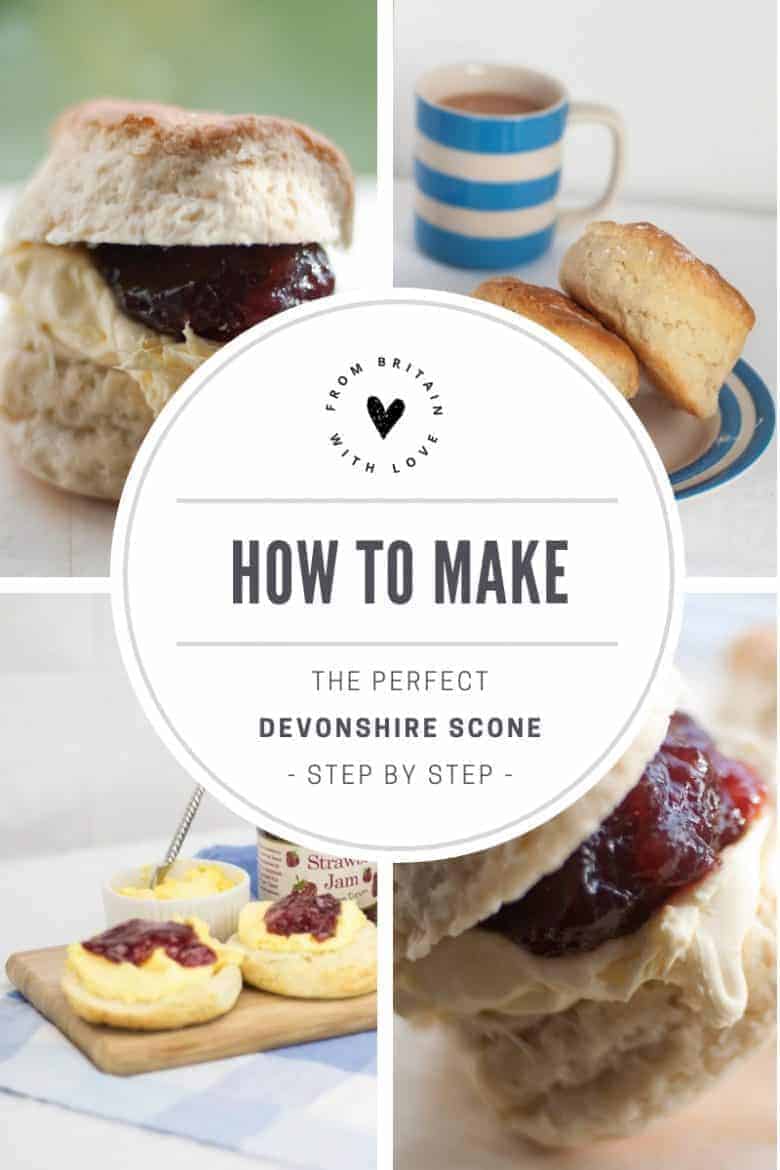 how to make the perfect traditional devonshire scone english cream tea with jam and cream. Click through for easy step by step recipe and expert tips to create the best afternoon tea ever - it's so easy and totally delicious. The only question is... do you go butter, jam cream or cream then jam? #scone #recipe #afternoontea #devon #clottedcream #englishcreamtea #frombritainwithlove