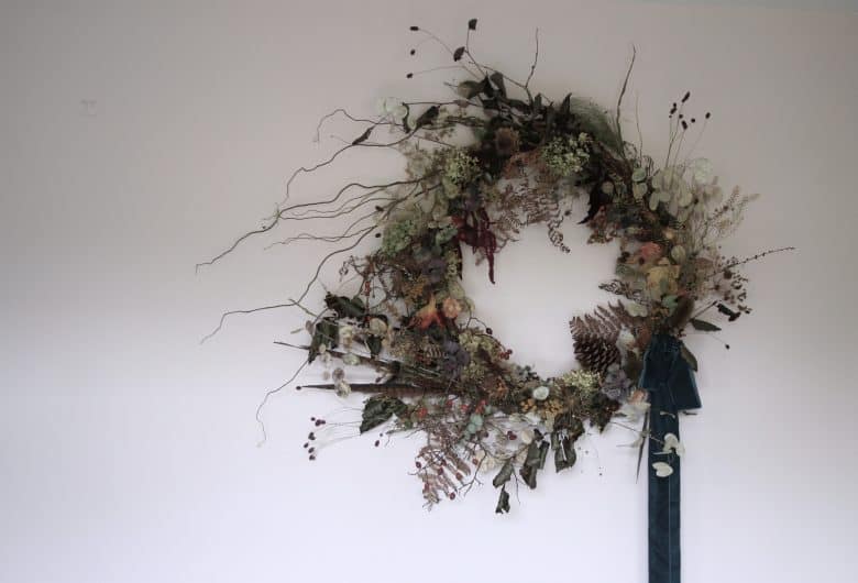 autumn dried flower wreath