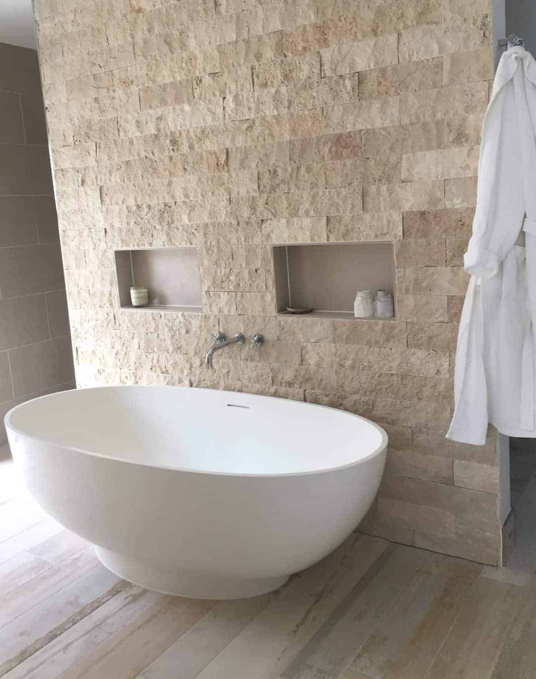 beautiful limestone and driftwood bathroom at sea edge downderry cornwall click through for more beautiful images of this coastal dream home and other great finds in the area
