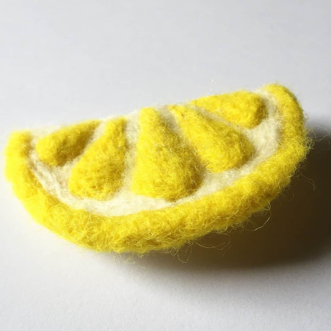 needle felted lemon by emma herian sew recycled