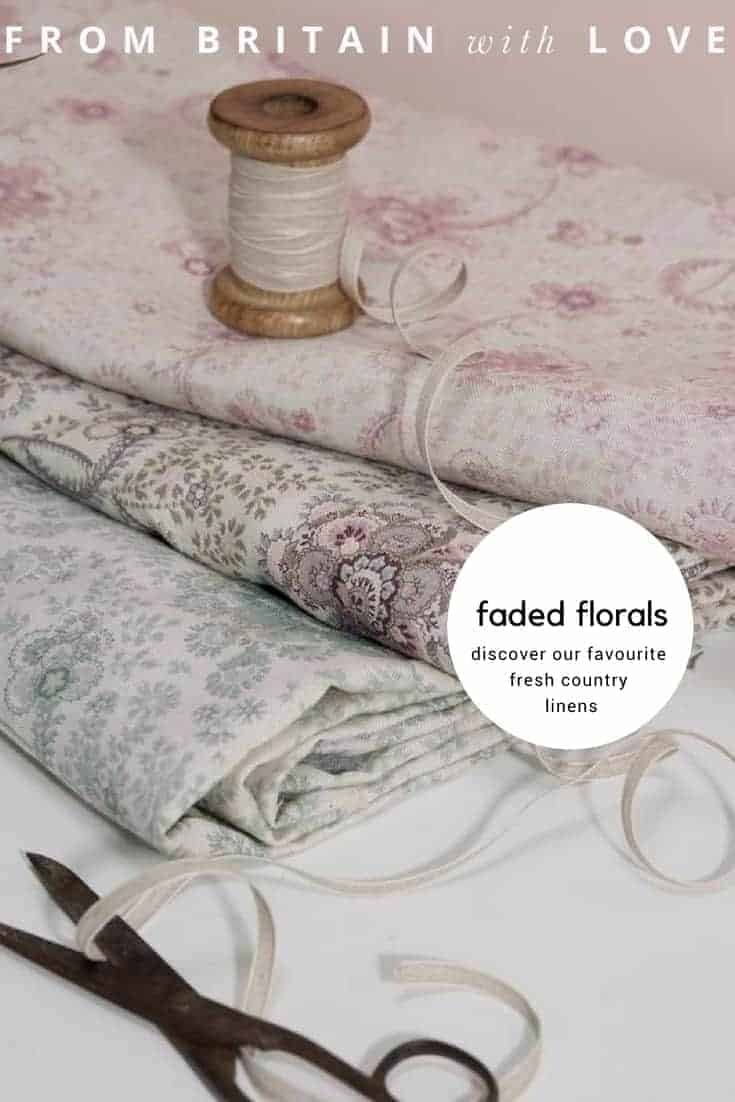 love faded floral fabrics and linens. Click through to discover the most beautiful faded florals around...