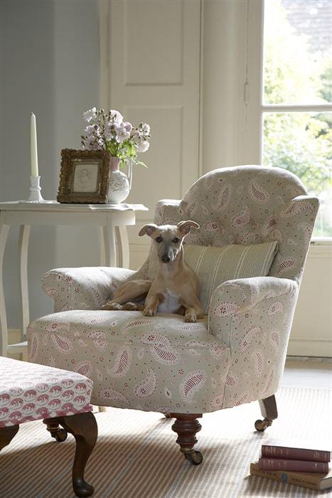 love this faded floral paisley covered chair by vanessa arbuthnott. Click through for more faded floral fabric ideas you'l love