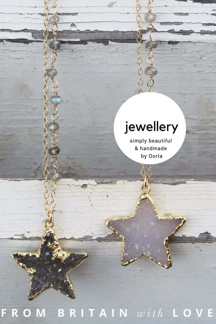 love this simple start and quartz necklace handmade by Oorla