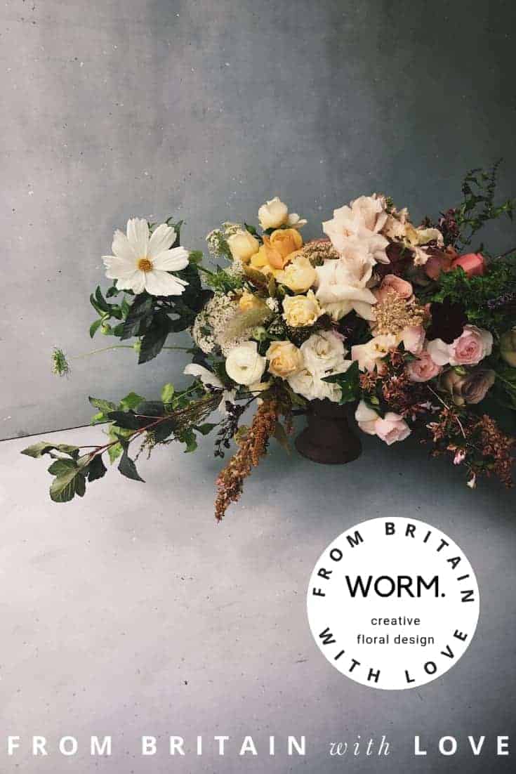 click through to discover creative East London flower design duo Worm. For the most inspiring flower workshops, flower installations for your events or bunches of seasonal flowers delivered, you'll find all the info you need as well as other hand-picked creative UK floral designers and florists 