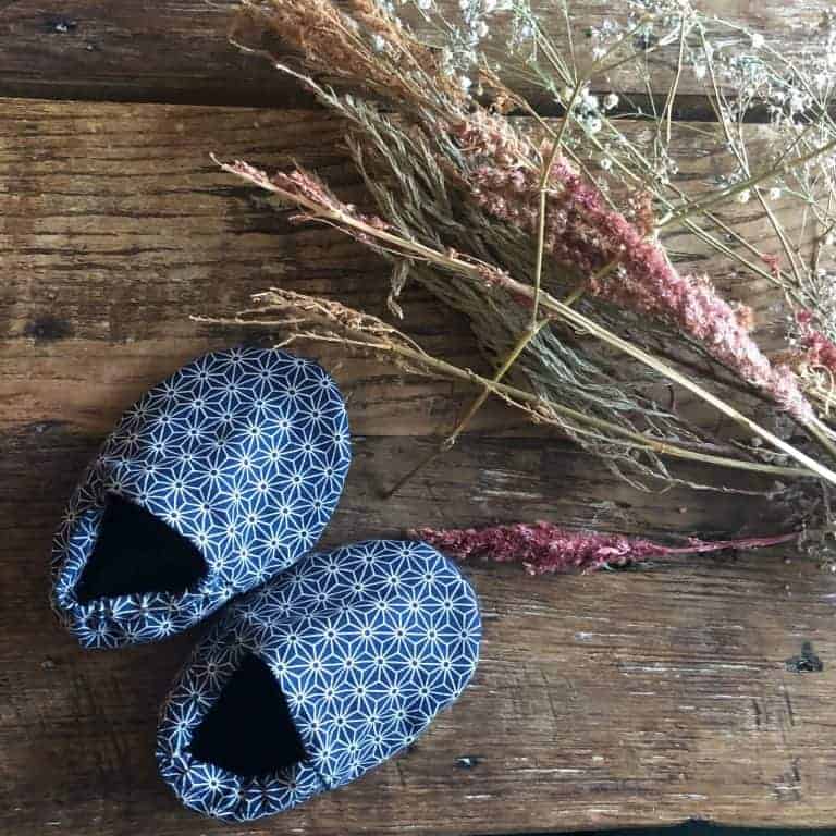 foundland handmade ethical baby booties in japanese fabric