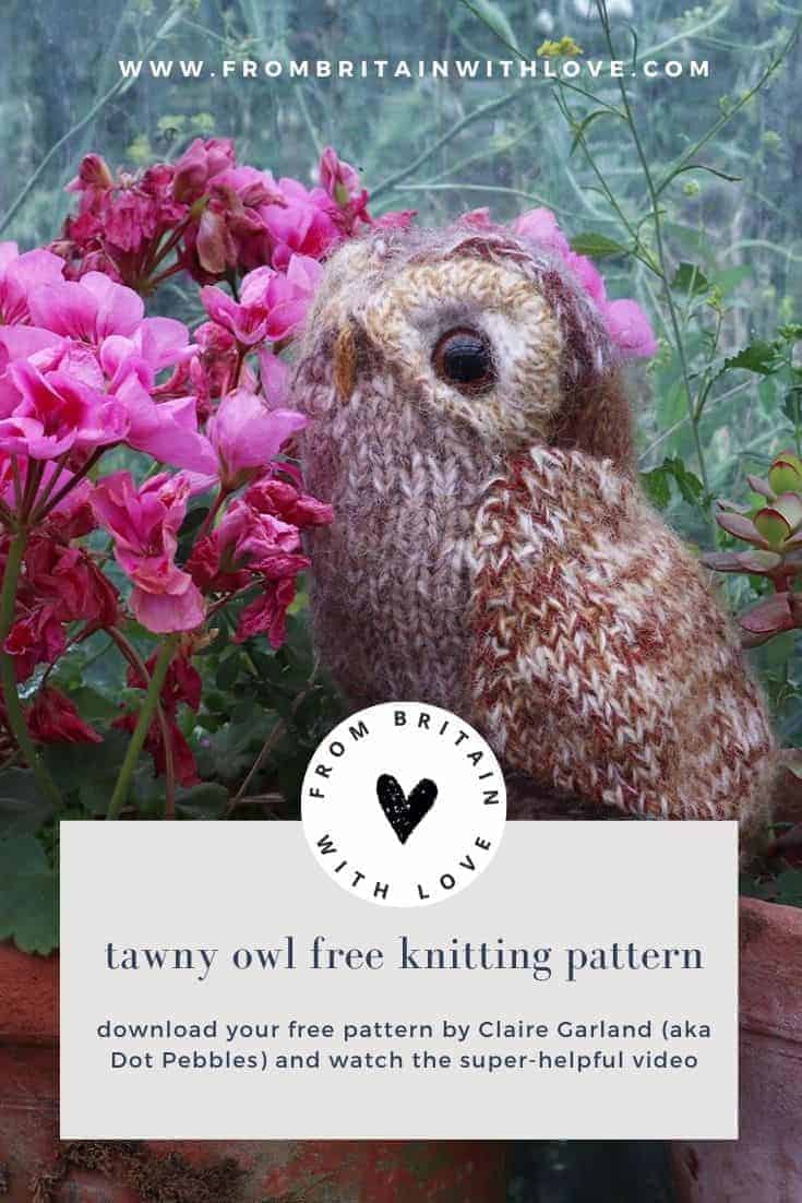 love this tawny owl free knitting pattern by claire garland aka dot pebbles - download the pattern, watch the super-helpful video tutorial and get all the materials you need #free #knittingpattern #owl