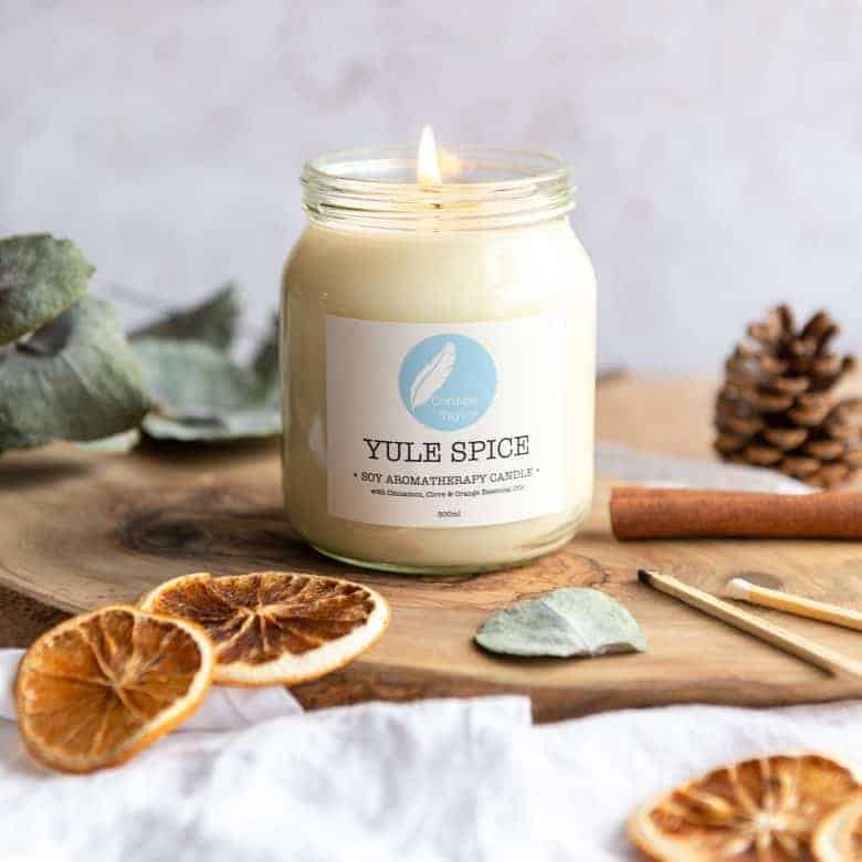 yule spice christmas candle handmade by aromatherapy expert Corinne Taylor in England - one of my favourite festive holiday candles right now