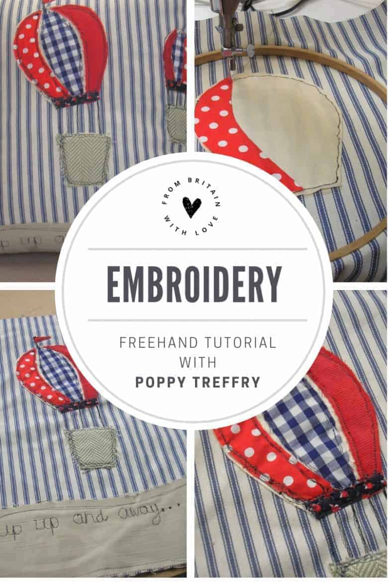 click through to see this wonderful freehand embroidery step by step tutorial with Poppy Treffry including a video that talks you through how to freehand embroider your own fabric craft projects #freehand #embroidery #poppytreffry #DIY #tutorial #sewing #howtosew #frombritainwithlove
