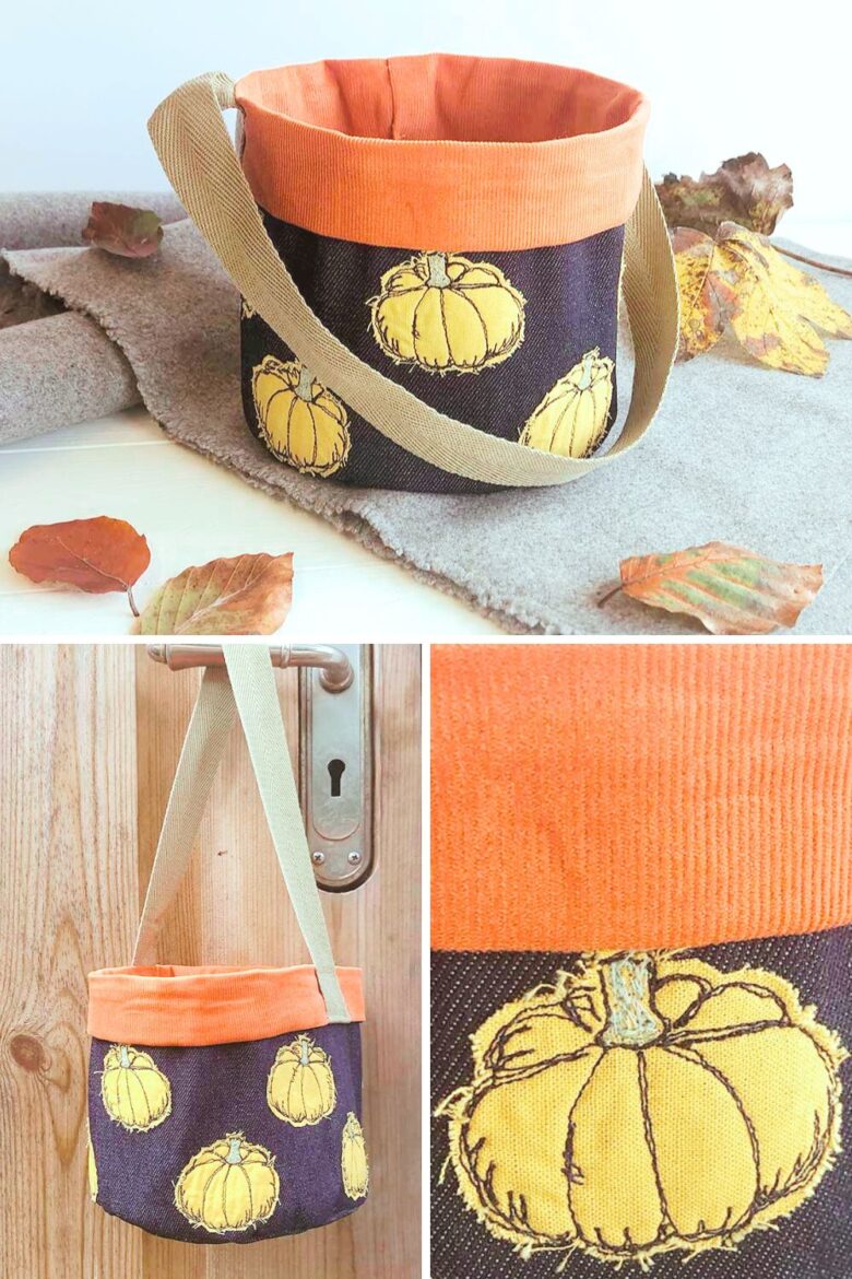 freehand embroidery tutorial with poppy treffry to make this super cute pumpkin carry pot perfect for halloween trick or treat and easy to make