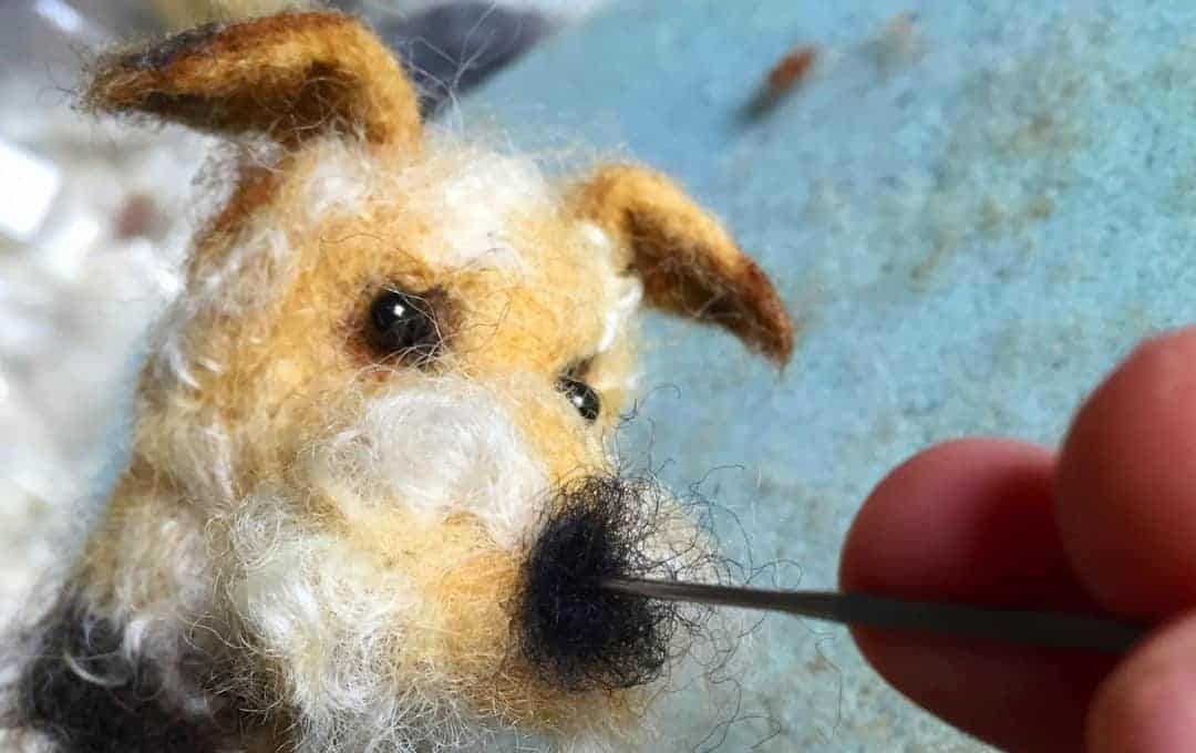 emma herian sew recycled felted fox terrier
