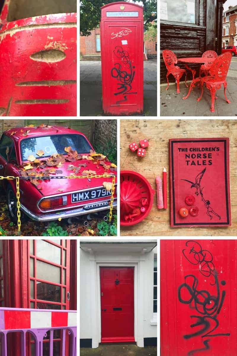 red photographic moodboard. Click through for more images from this week's Consciously Creative course all about colour. There are great ideas for you to try too - it could transform the way you see the world forever!