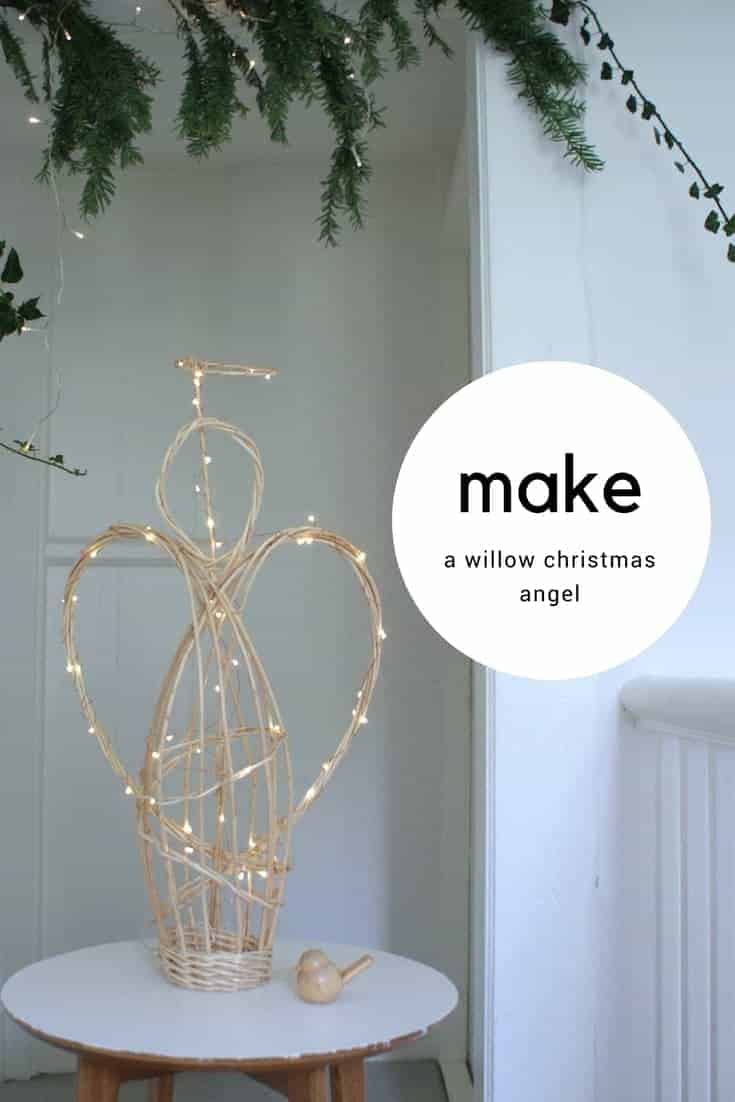 how to make a willow angel christmas decoration. Click through for easy step by steps to making your own white willow christmas angel with Judith Needham