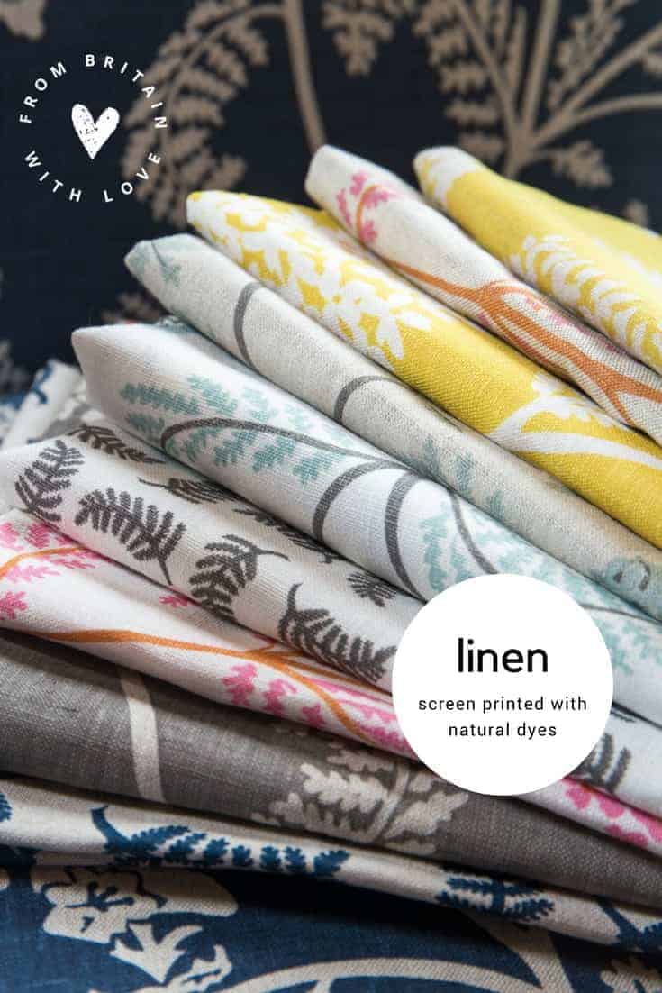 love screen printed linen using natural dye by Madder Cutch and Co. Click through to discover this beautiful range of hand printed pure linen using sustainable natural dyes
