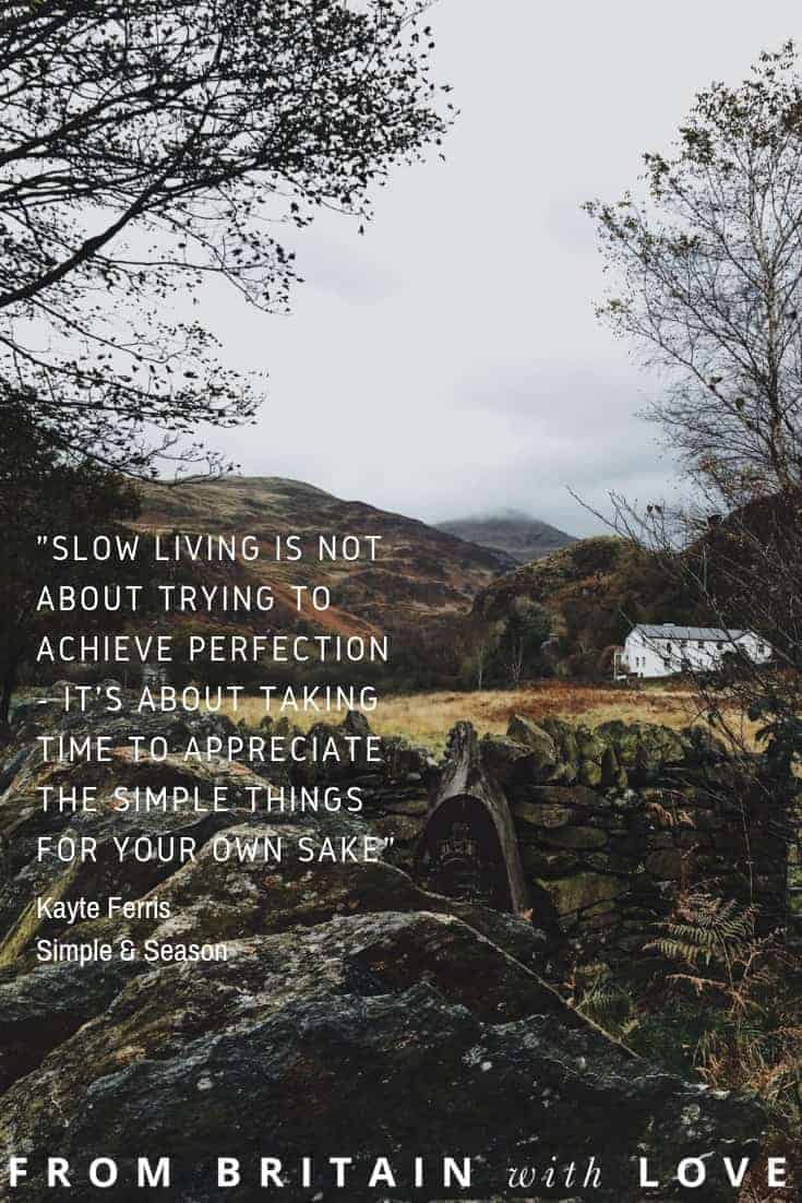 love this new year quote by kayte of simple and season about slow living not being about achieving perfection but appreciating the little things. Click through for more inspirational new year quotes and ideas you'll love from philippa stanton, sara tasker and more