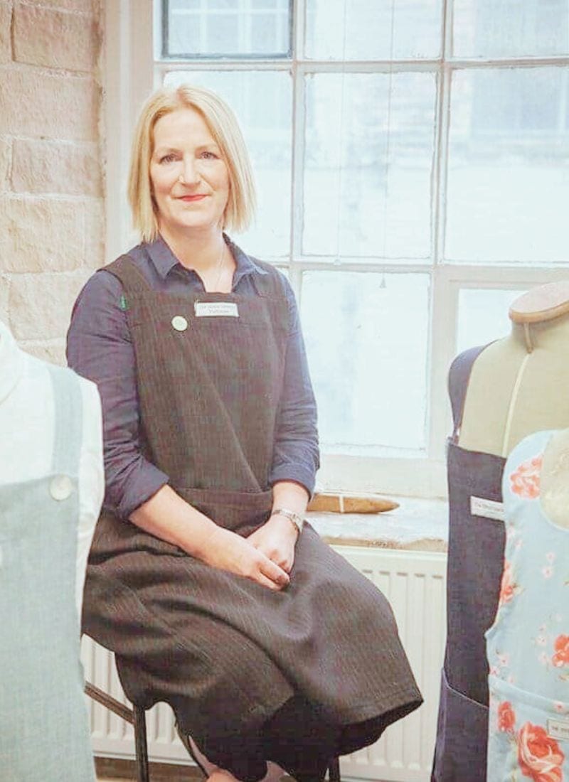 meet charlotte meek founder of The Stitch Society which crafts the perfect maker's and artisan aprons built to last using sustainable materials in yorkshire