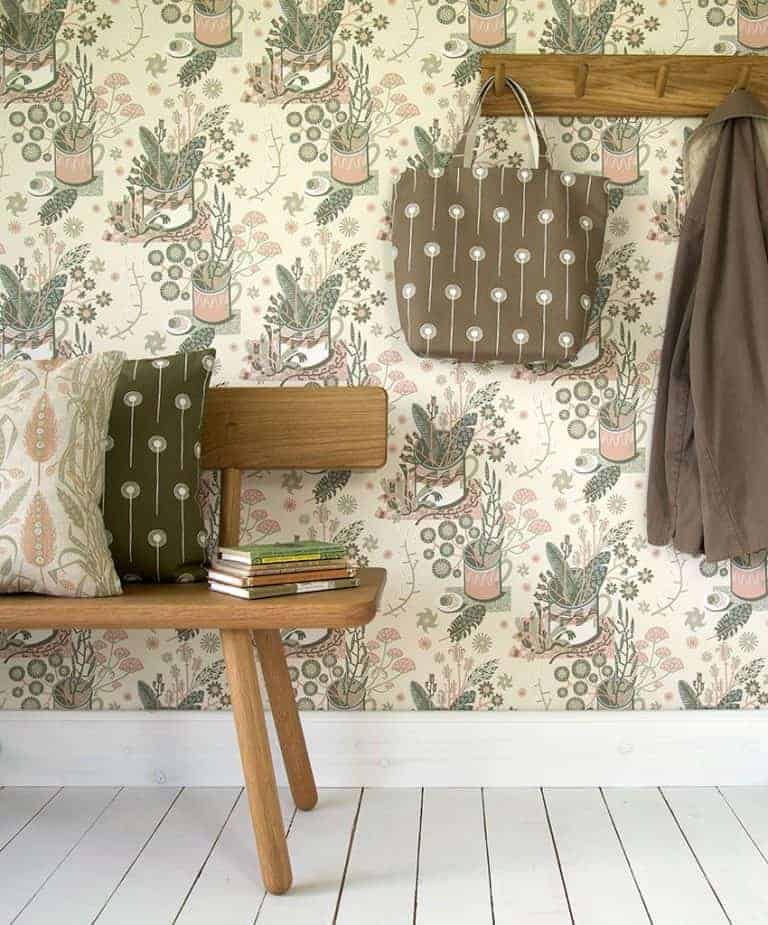 love this nature table wallpaper by angie lewin perfect for a feature wall or a midcentury modern living room. Click through for more living room furniture ideas you'll love