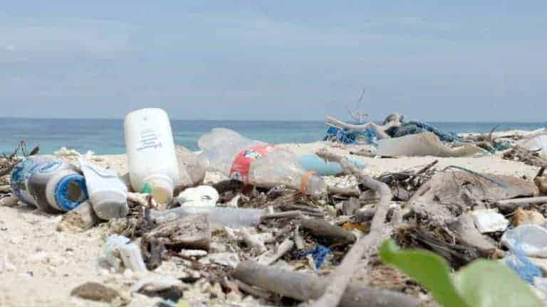 drowning in plastic beach pollution