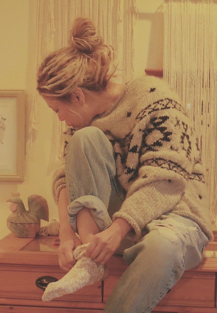 rug sweater chunky knitting pattern by Junko Okamoto