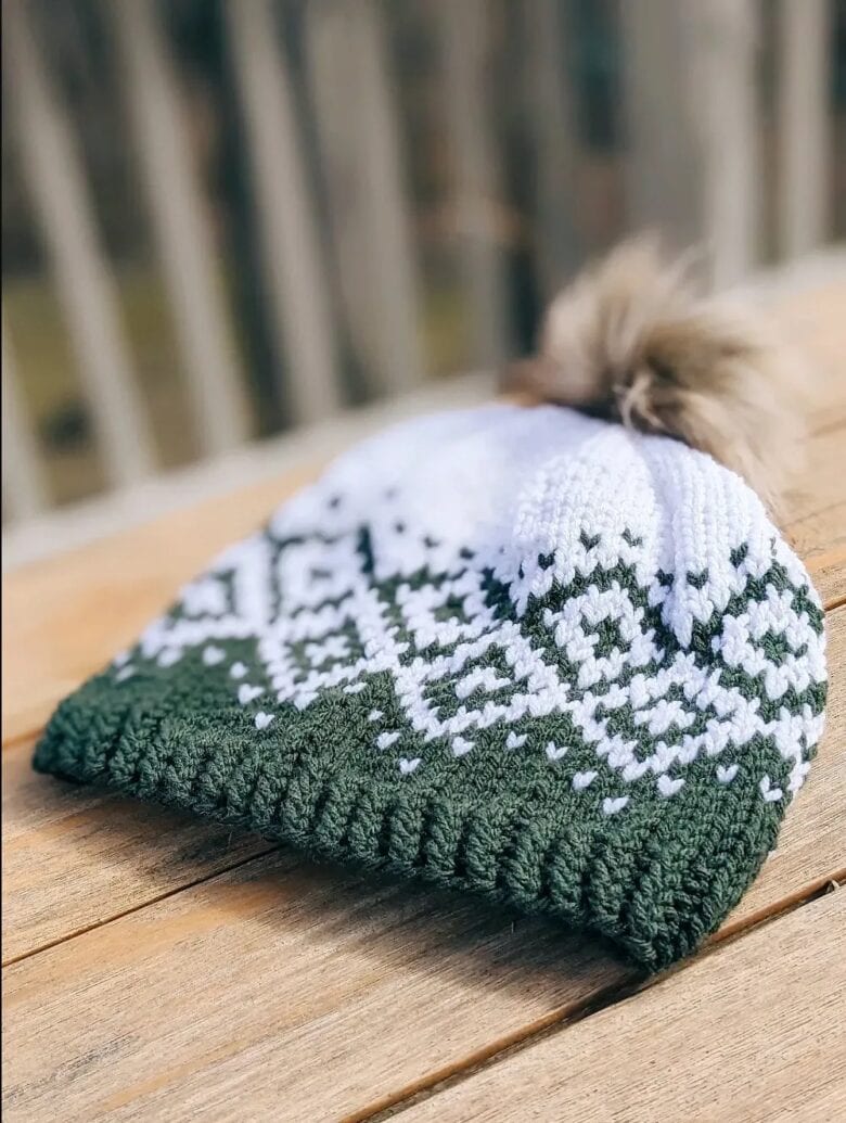 fair isle hat free knitting pattern
