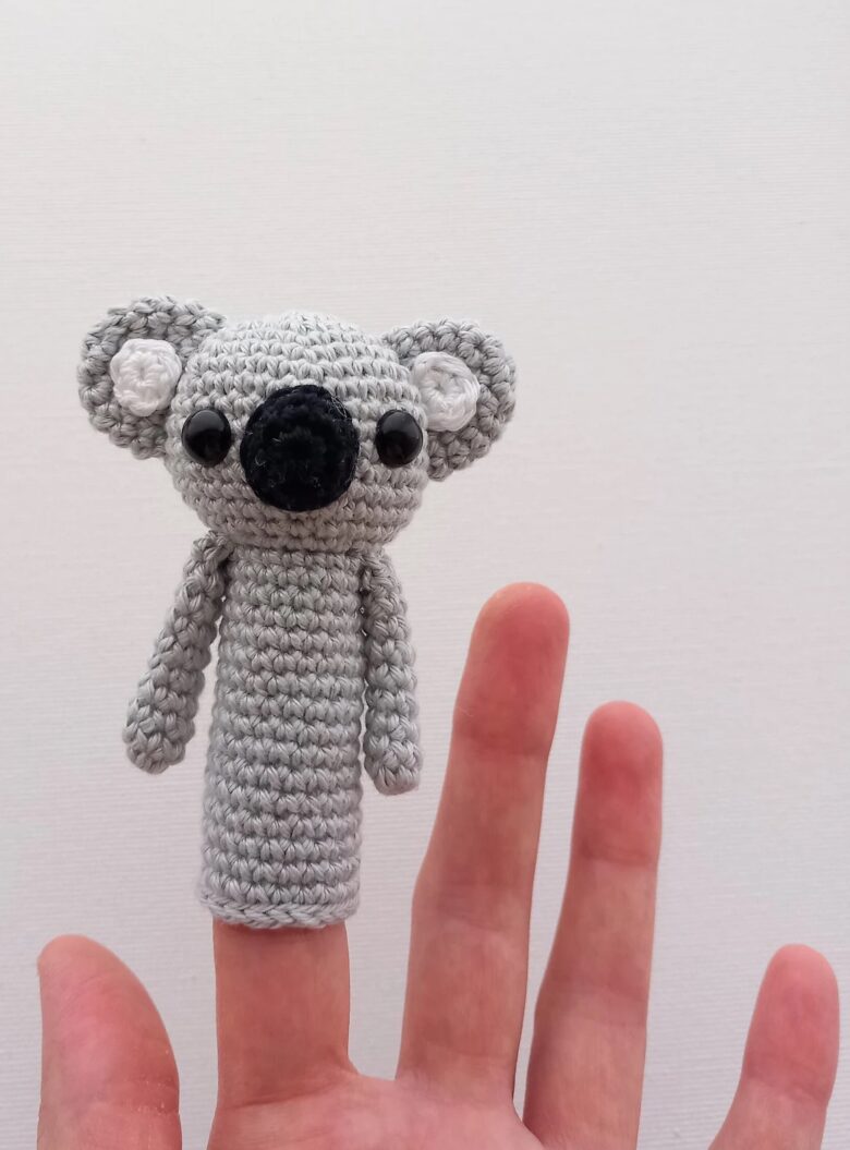 koala finger puppet crochet pattern