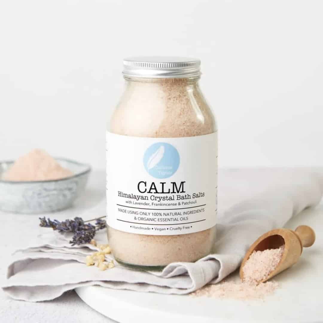 calm bath salts by corinne taylor - handmade in Brighton by trained aromatherapist using natural, organic ingredients and pure, therapeutic essential oils #bath #salts #aromatherapy #calm
