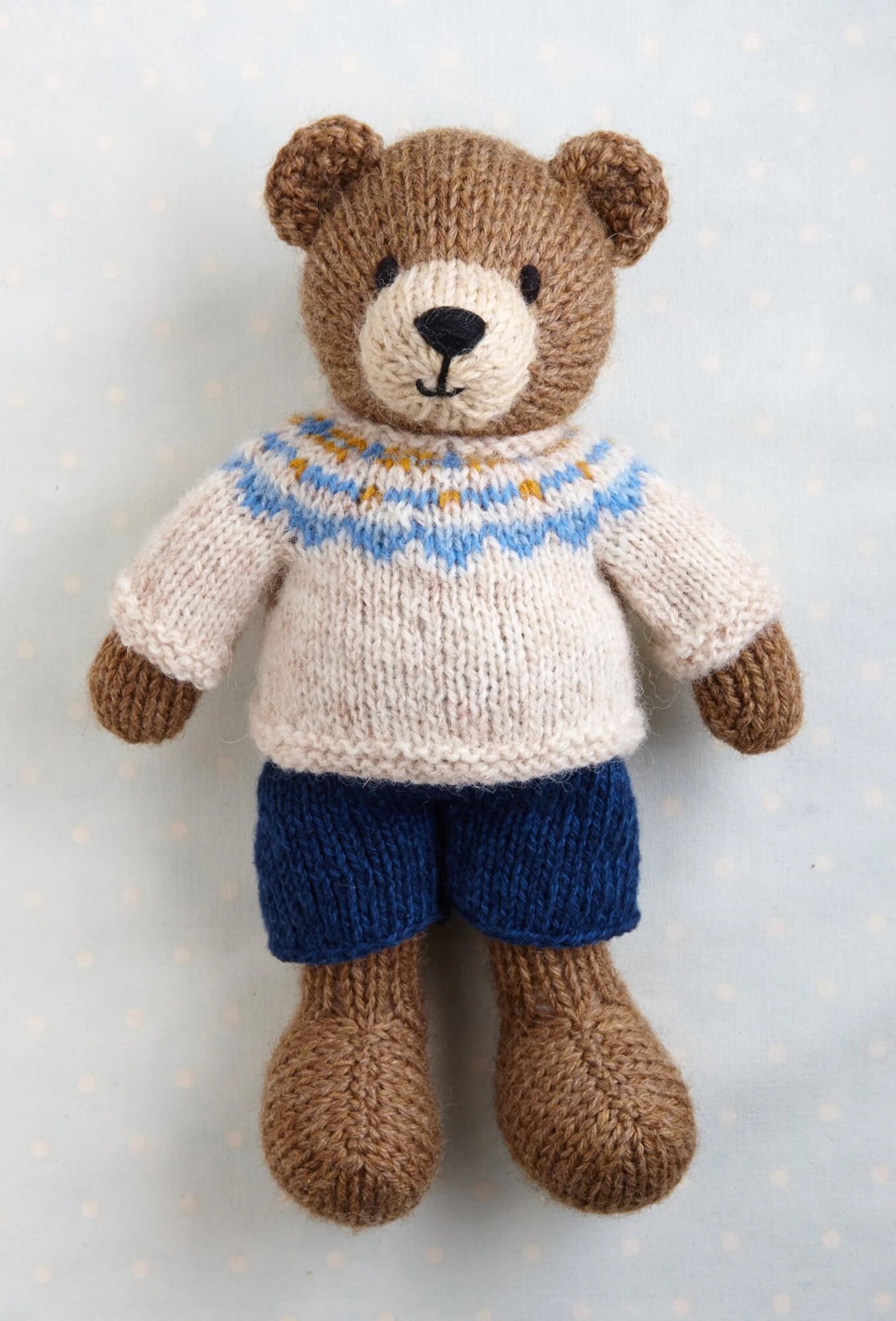teddy bear knitting pattern by little cotton rabbits on etsy