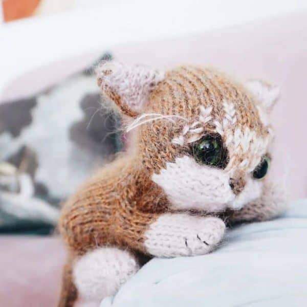 kitten knitting pattern pdf download by claire garland dot pebbles knits available to buy now