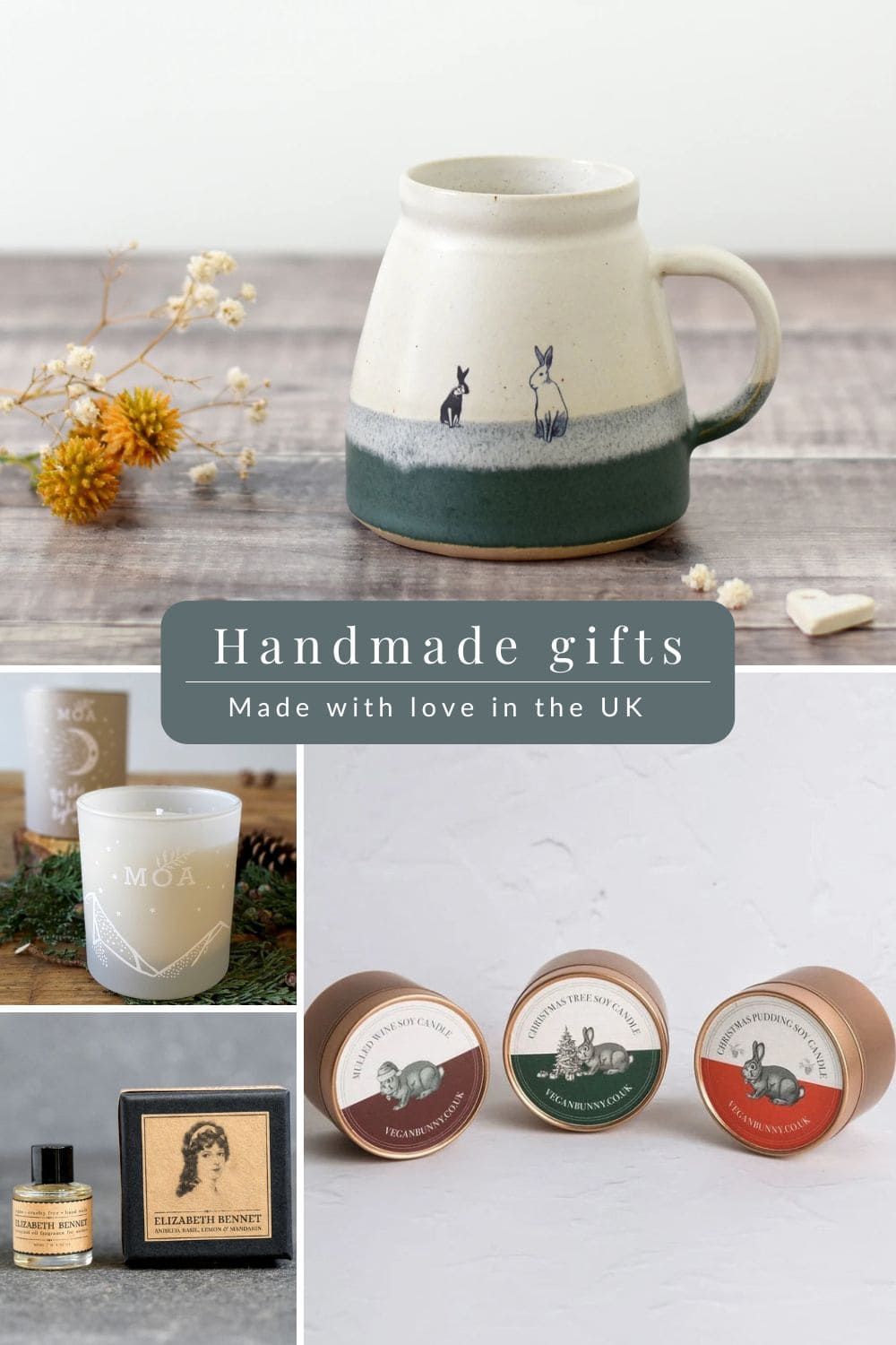 handmade gifts made in in Britain with care for the environment by a few of my favourite independent makers including linen wheat bags, hand made ceramic mugs, the smartest sashiko handmade dog collars, japanese boro style aprons, natural soap, lip gloss that tastes like red velvet cup cakes and much more...