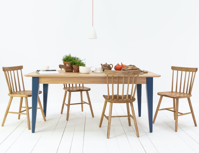 Farmhouse Table company Tapered Leg Dining Table 768x591