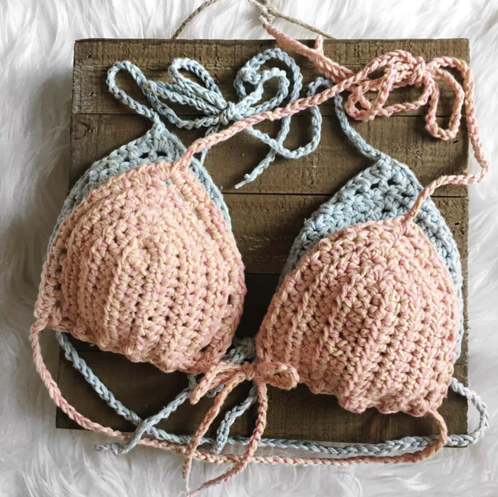 crochet bikini top pattern free from love crafts and perfect for holidays, festivals and warm, summer days. Easy and fun to make. It's just one of 25 beautiful crochet crop top pattern ideas I've shared - with free patterns and projects for crocheters of all levels from beginners upwards. There's something for everyone - hope you enjoy! x