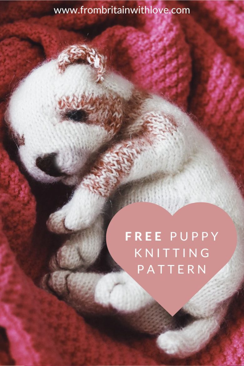 Free puppy dog knitting pattern by Claire Garland From Britain with Love