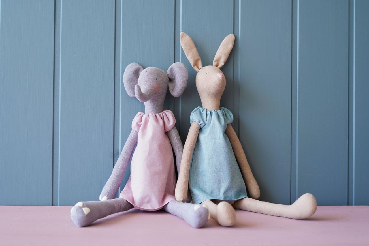 tilda friends elephant and hare soft toy sewing pattern free