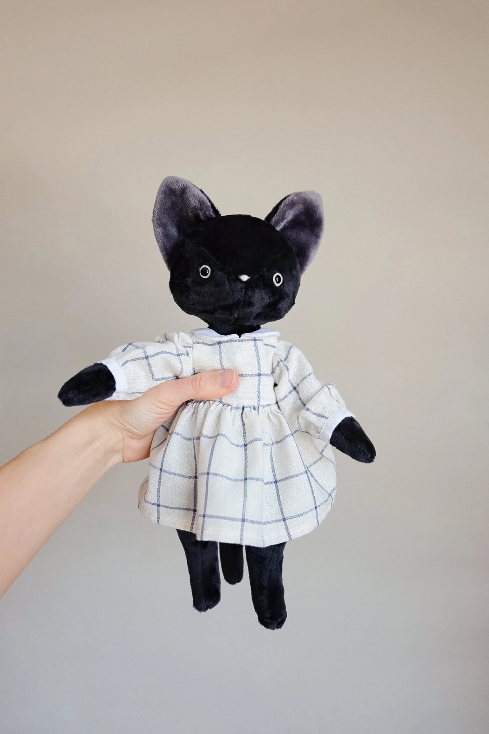 cat doll sewing pattern with dress