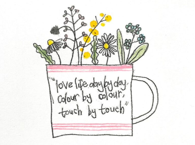 kathy hutton pretty flowers mug print 768x569