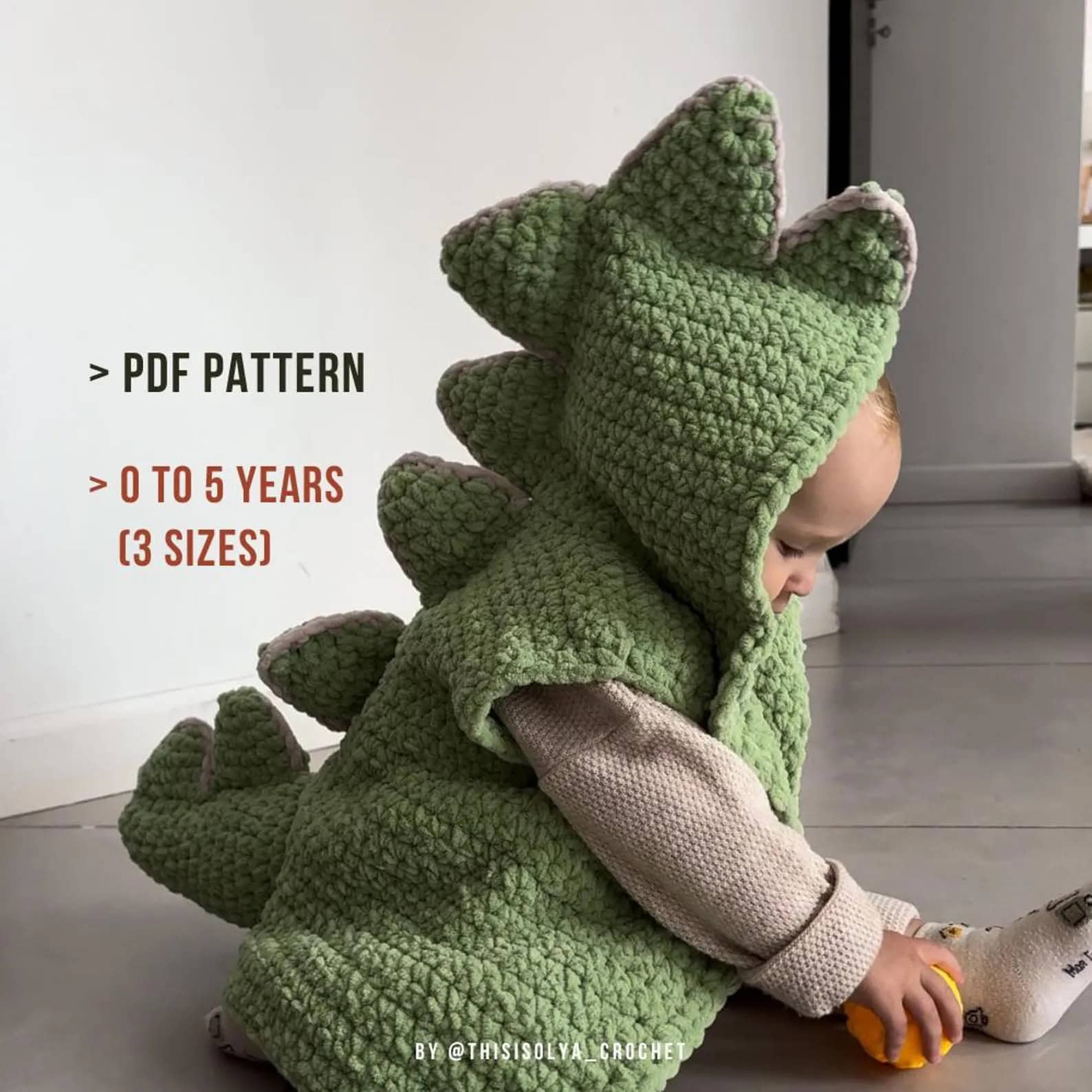 dinosaur jacket crochet pattern baby child
