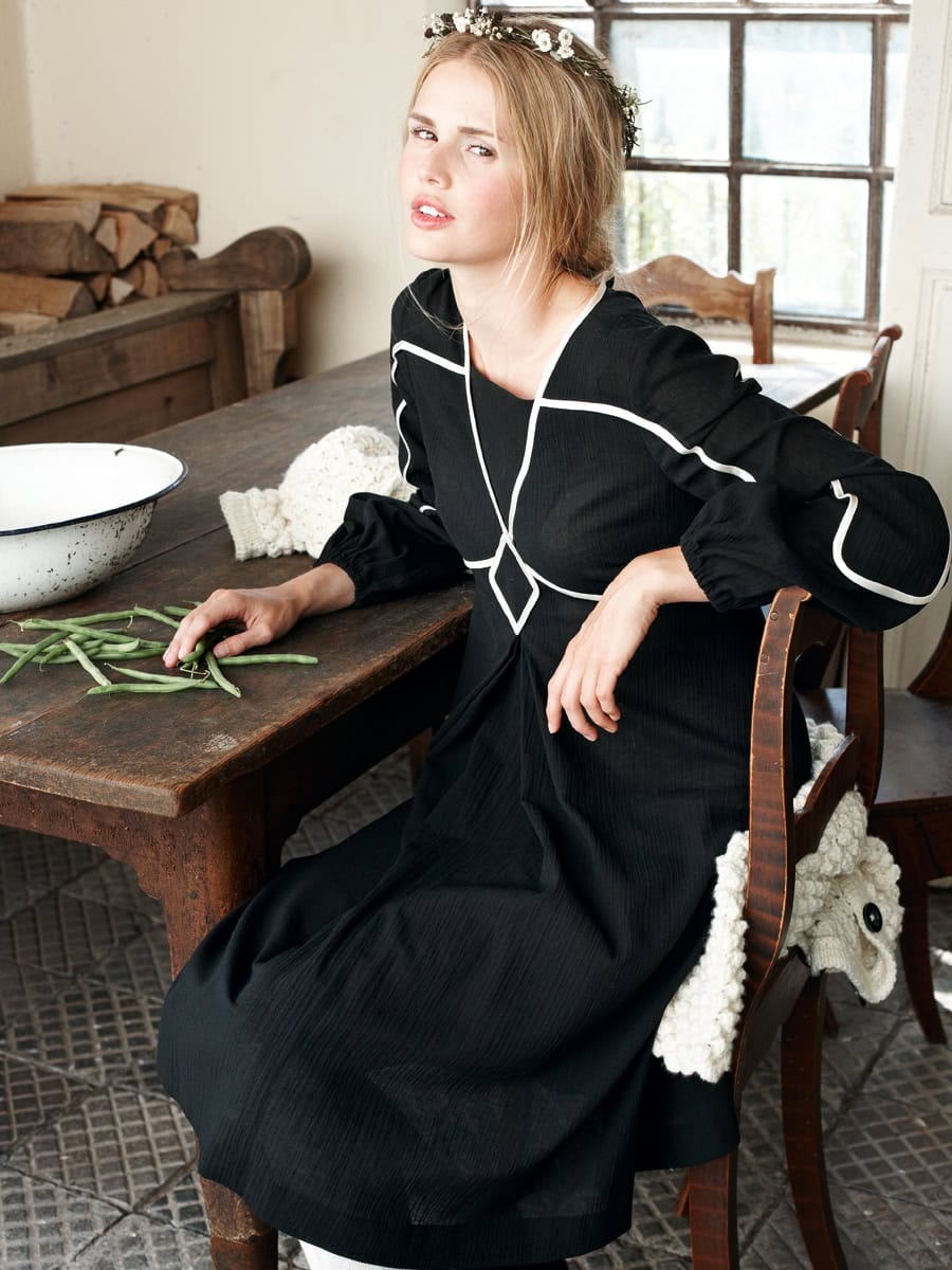 black boho dress sewing pattern by burda
