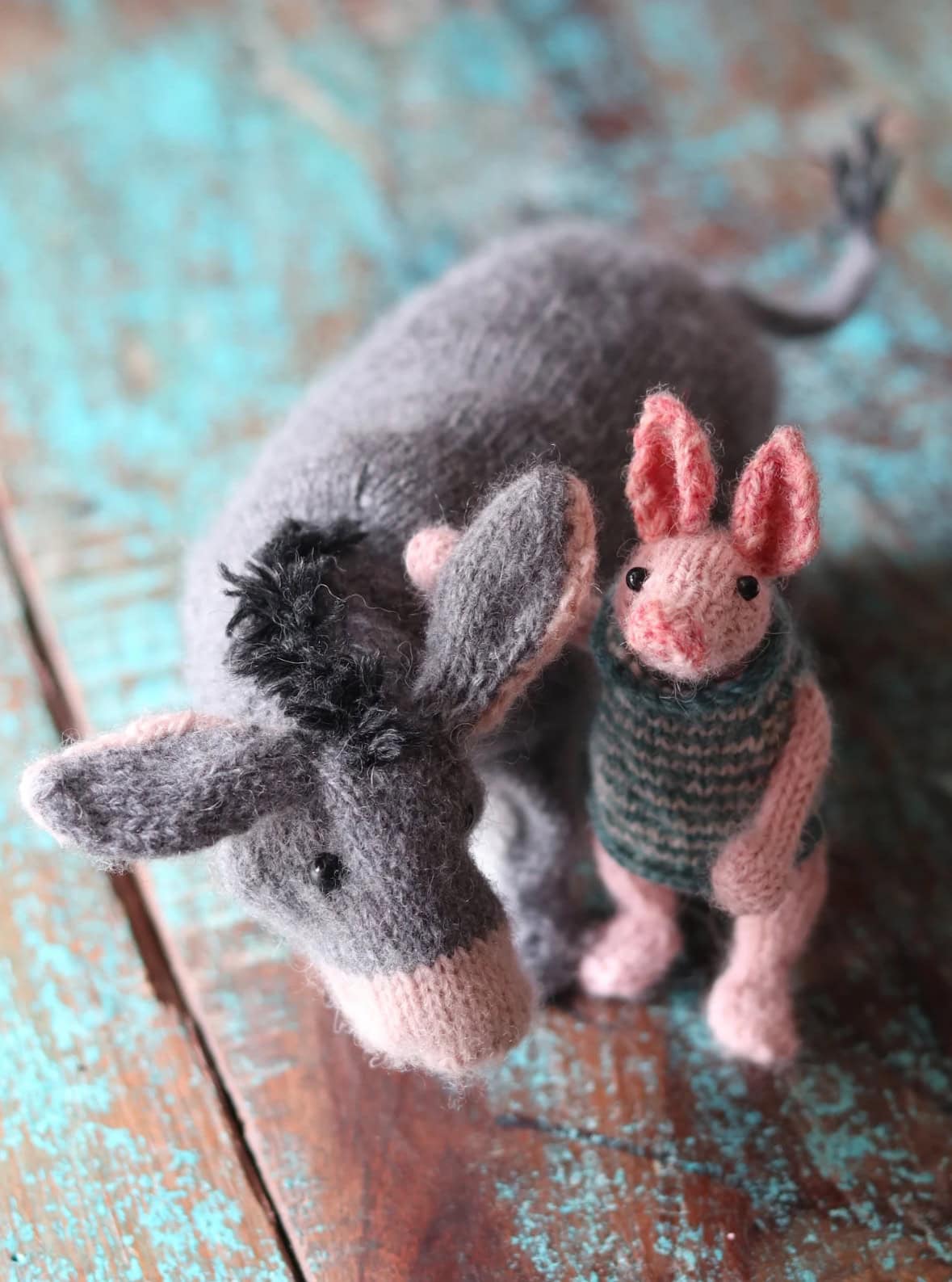 eeyore knitting pattern by claire garland aka dot pebbles knits winnie the pooh soft toy