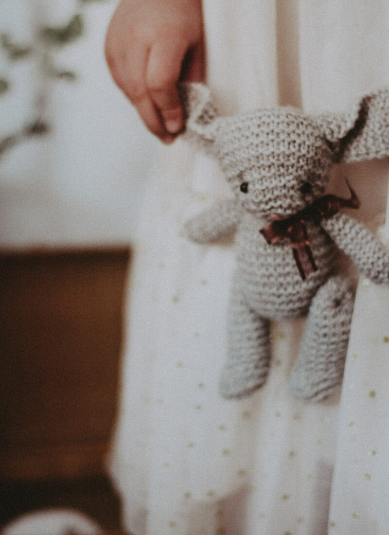 vintage bunny rabbit sof toy free knitting pattern by Iryna of Forest Toys