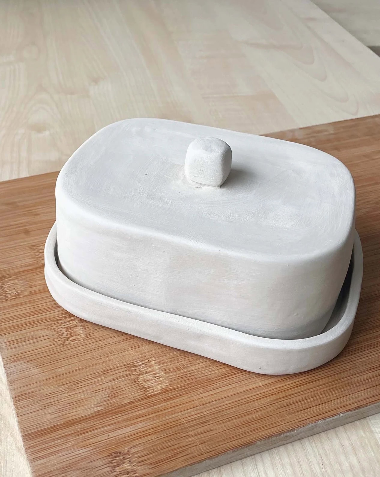 slab built pottery butter dish template