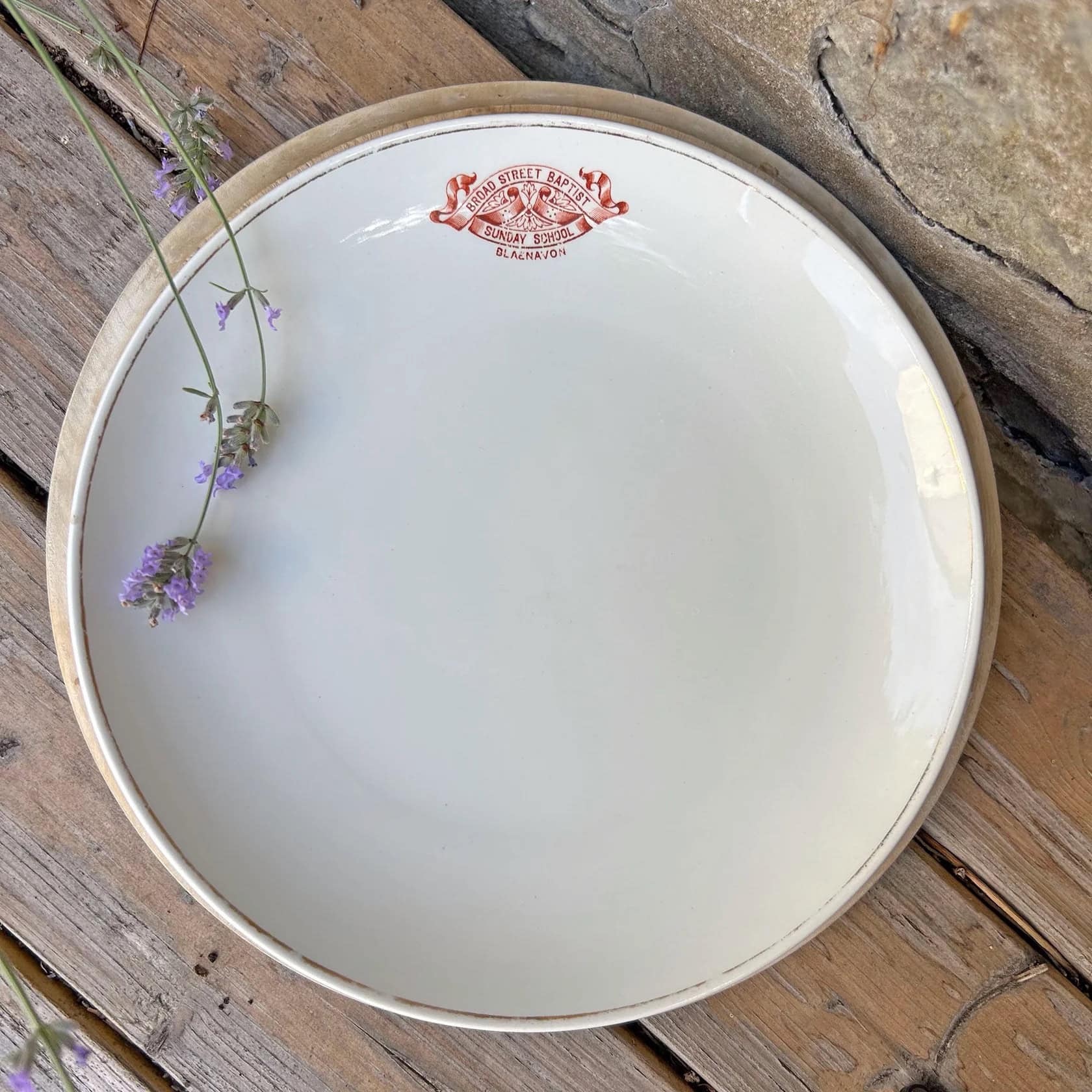 sunday school vintage antique victorian welsh dinner plate from Blaenavon