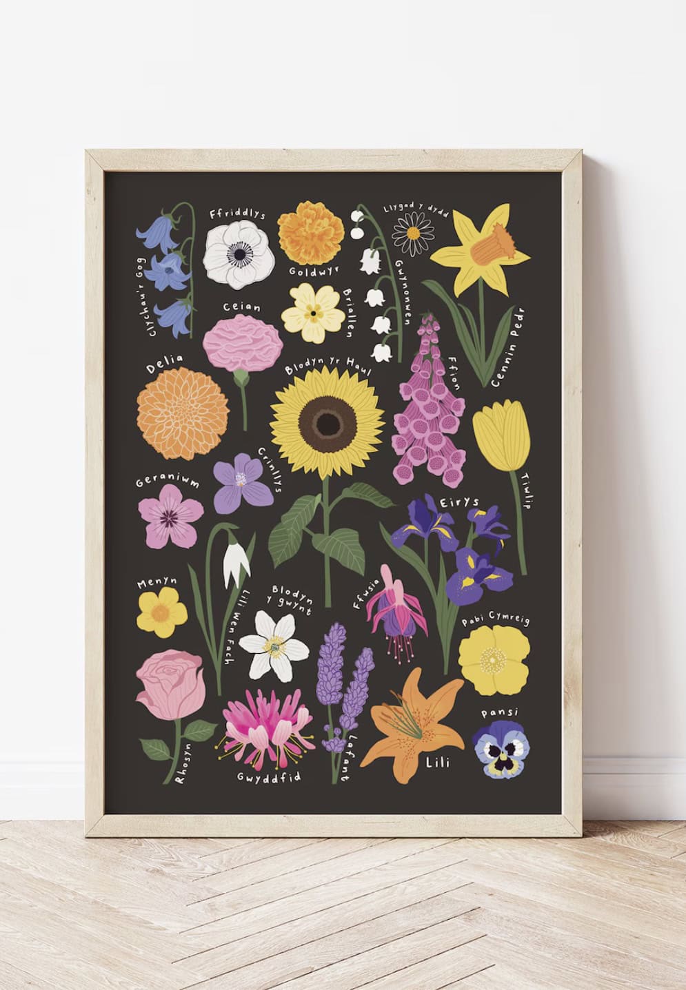 welsh flowers print made in wales