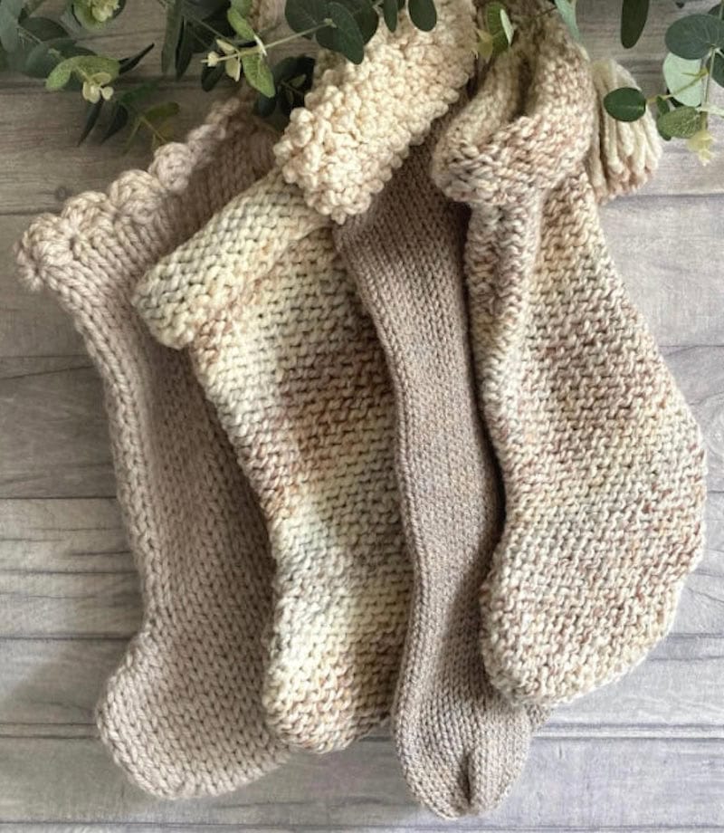 country christmas stocking knitting pattern by monkey and minnie