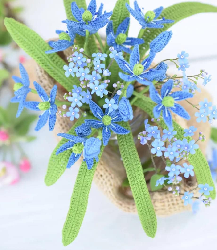 crochet blue scilla flowers pattern