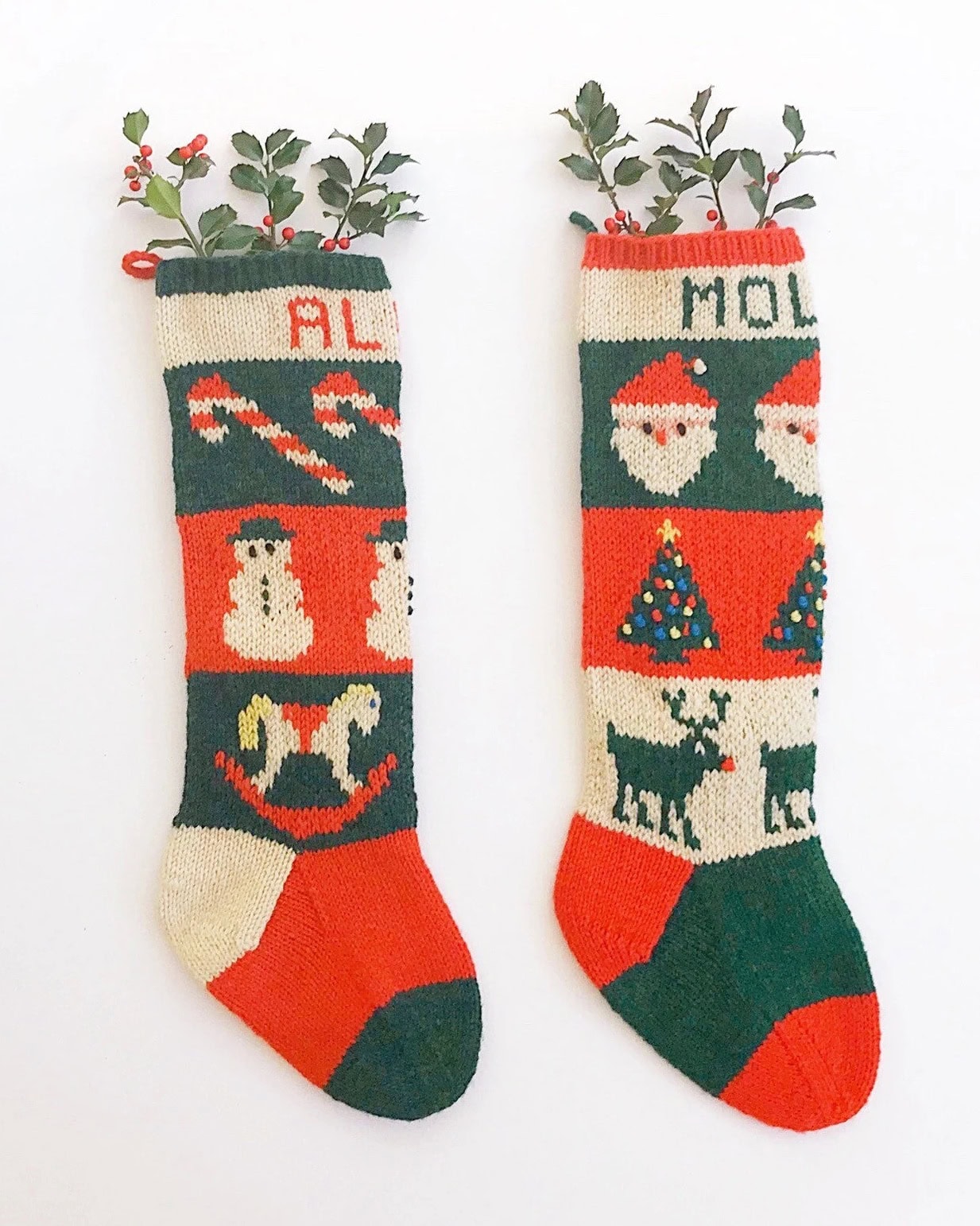festive personalised christmas stocking knitting pattern