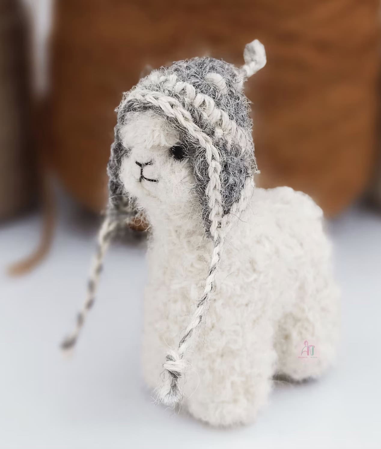 needle felted alpaca