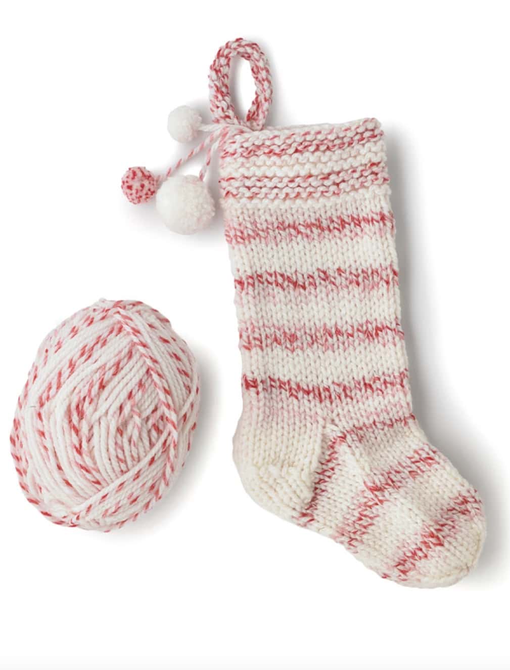 self striped christmas stocking free knitting pattern by paintbox yarns