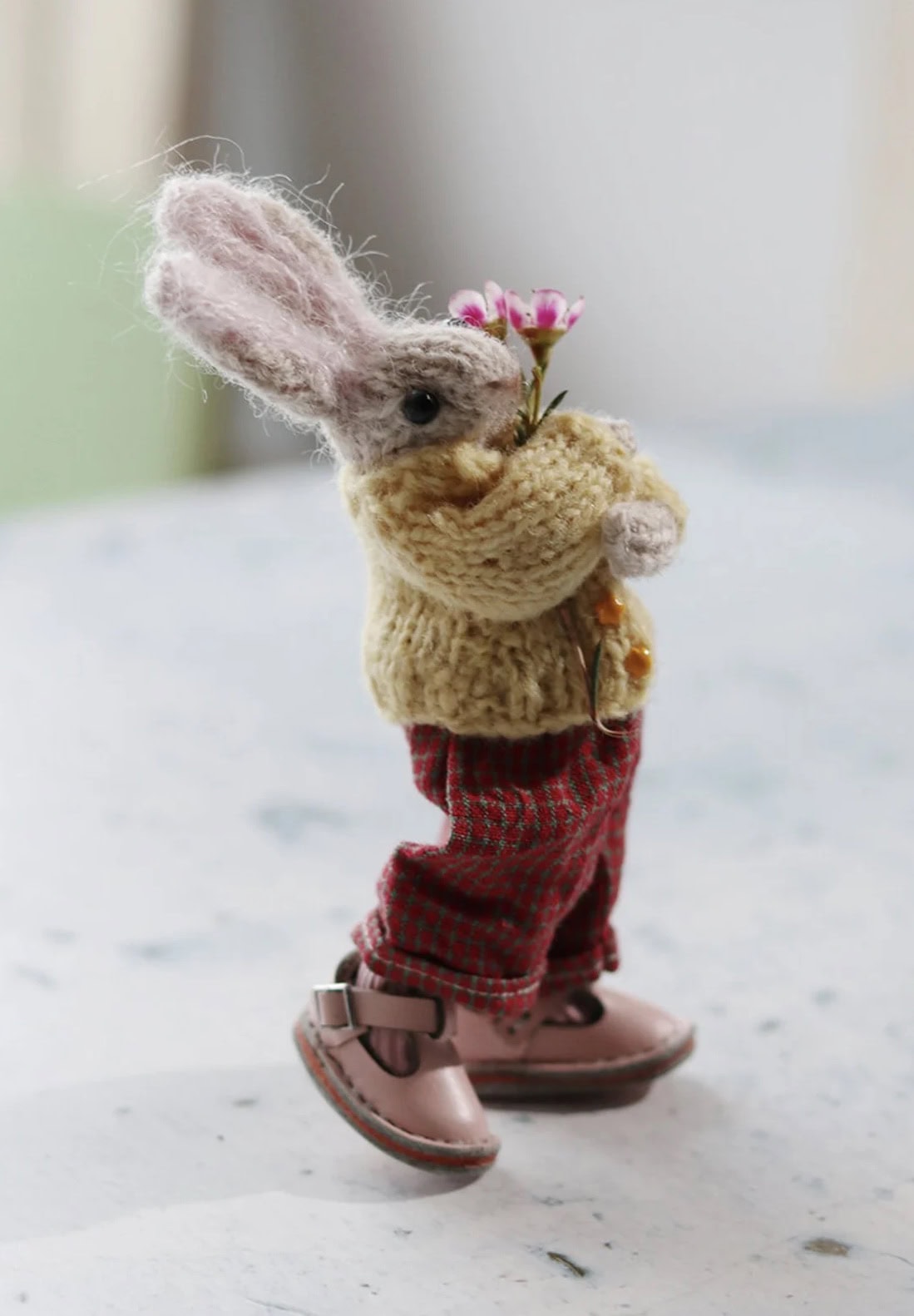 rabbit doll knitting pattern by claire garland