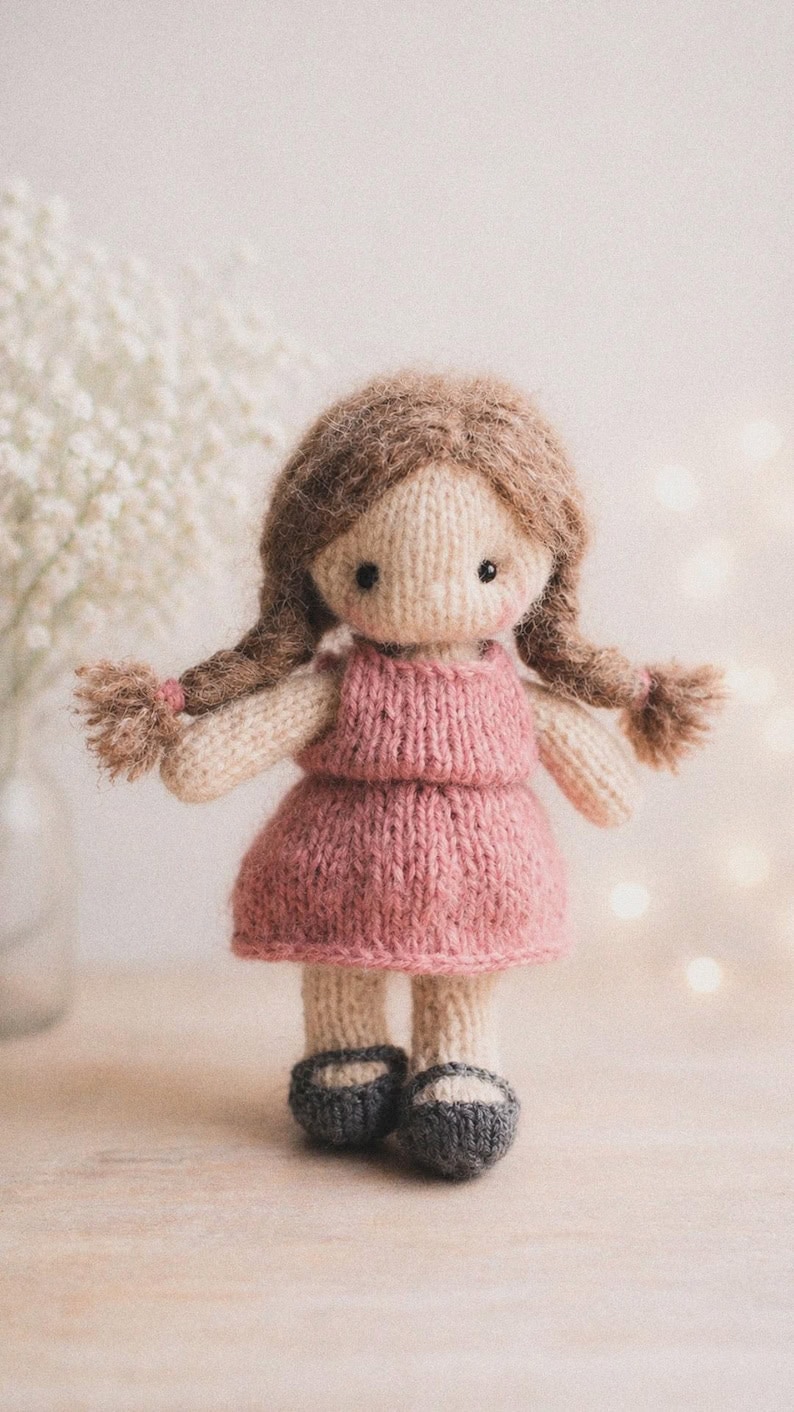 doll knitting pattern with clothes little girl