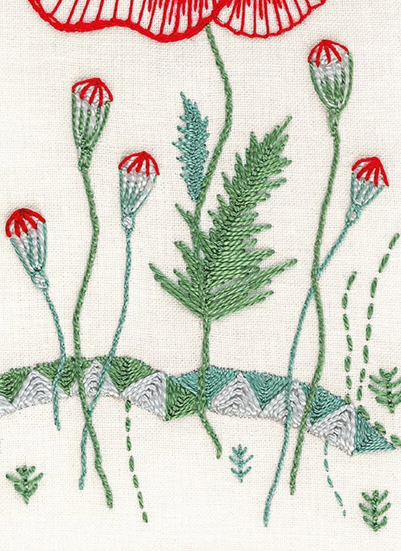 how to embroider a fly stitch leaf free step by step tutorial by tatiana popova from her book modern crewel embroidery for beginners
