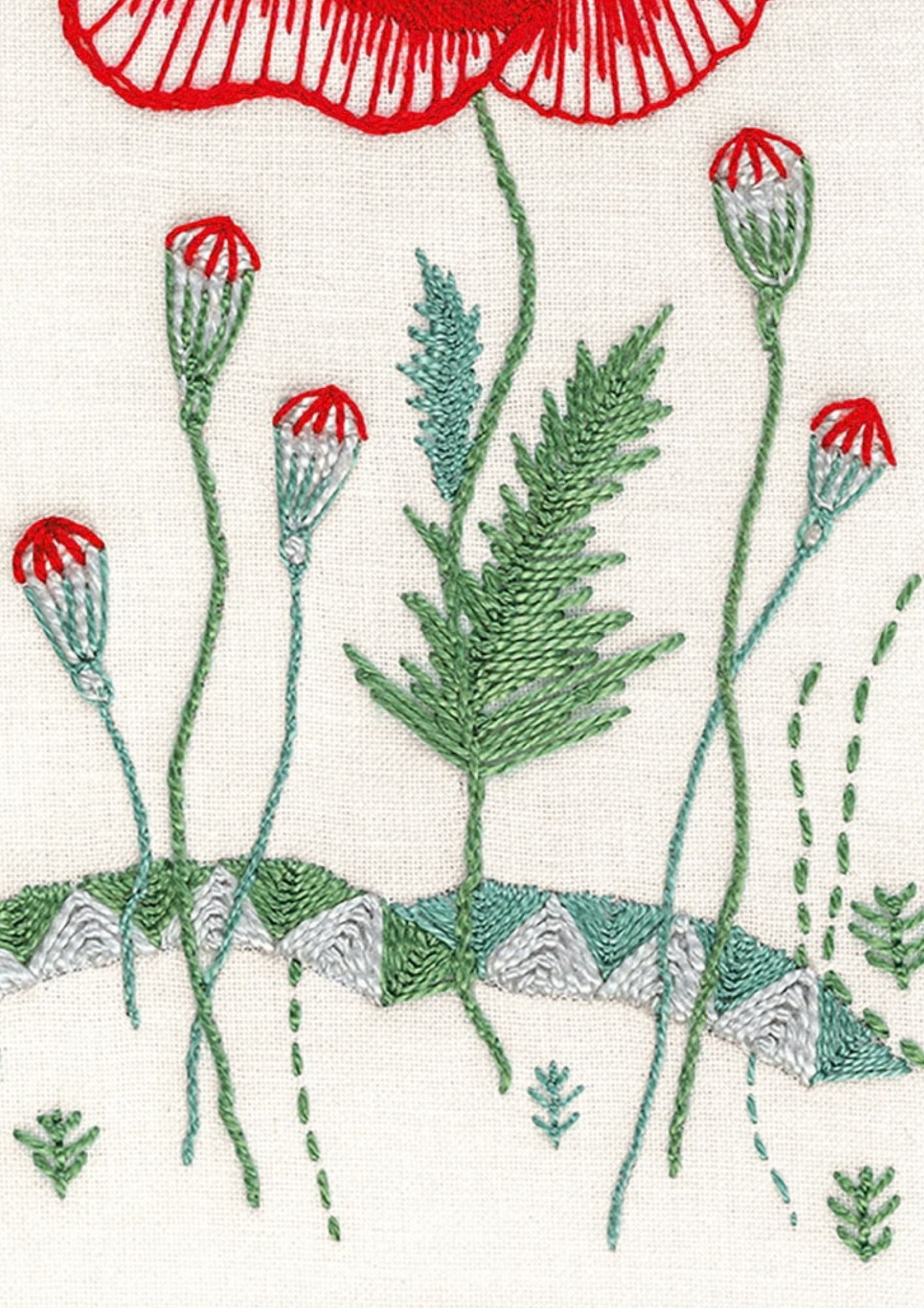 how to embroider a fly stitch leaf free step by step tutorial by tatiana popova from her book modern crewel embroidery for beginners